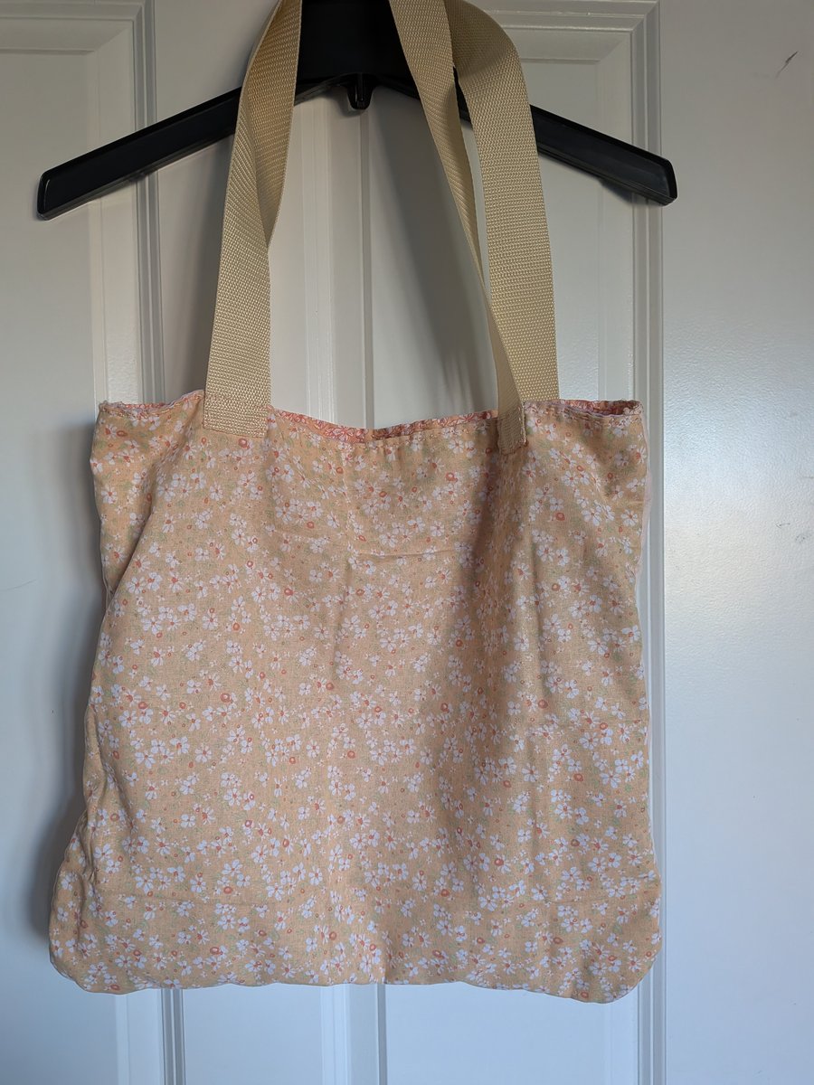 Handmade reversible tote bag. 