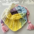 Multi coloured pastel triangle scarf for a child