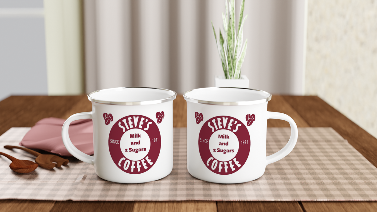 Costa inspired mug and coaster. Enamel 10 oz mug. Christmas present