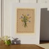 Spring Posy hand stitched freestyle miniature embroidery on card