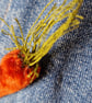 Carrot Brooch in Plush Rusty Orange Velvet - Image 2