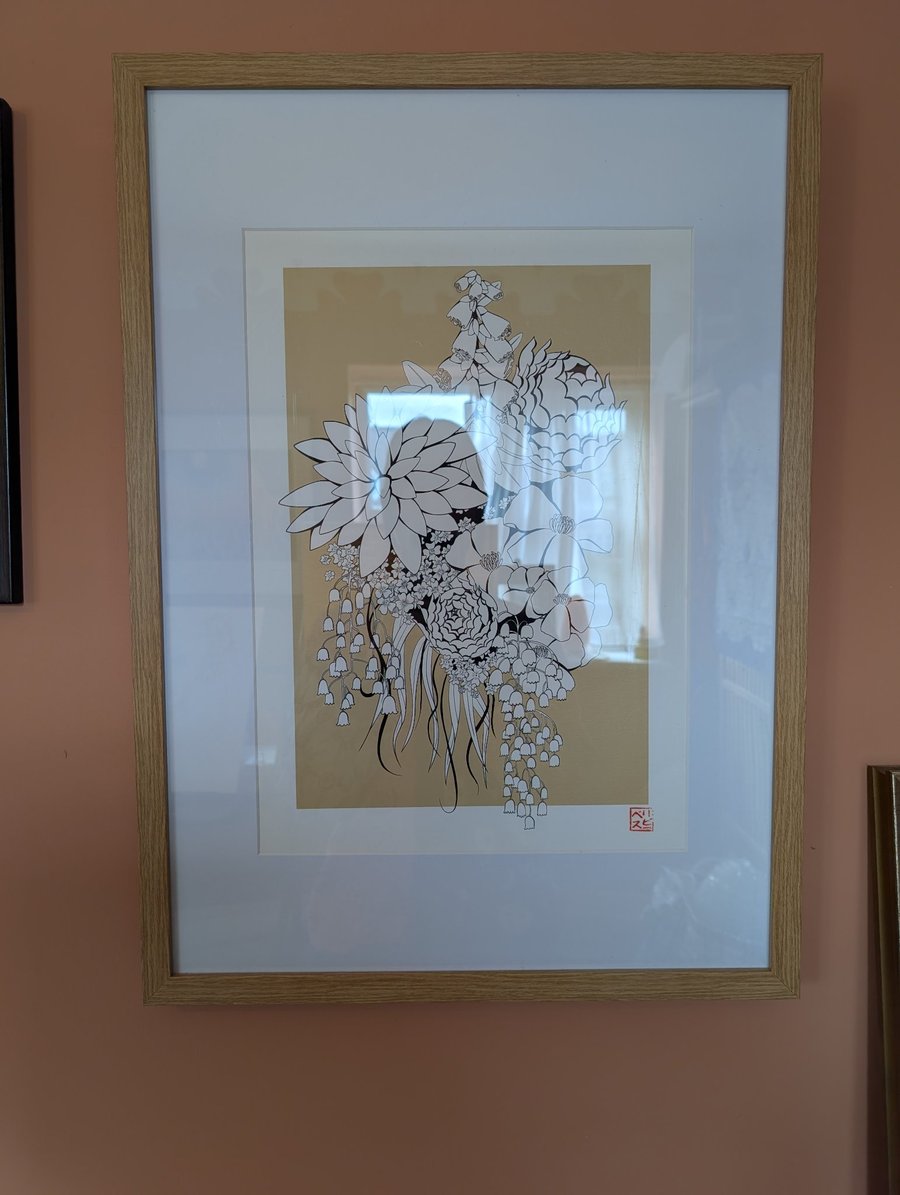Bouquet Print Framed