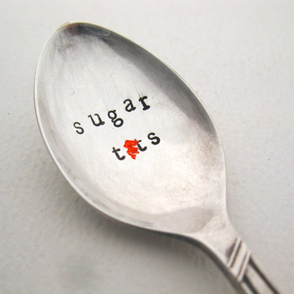 Handstamped Sugar T-ts Coffeespoon