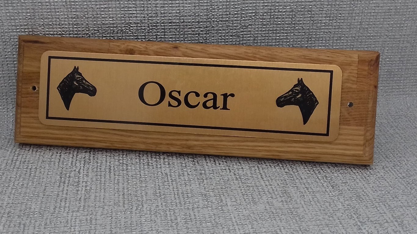 Solid Oak Personalised Horse Name Plaque Stable Door sign