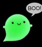 Glow in the Dark Ghost Pin or Brooch - Kawaii Halloween