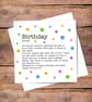 Birthday Definition Card - personalised, blank inside - Image 2