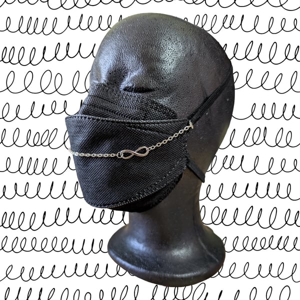 Silver infinity symbol mask chain