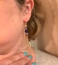 Copper moon earrings with Lapis Lazuli & Lepidolite - Image 4
