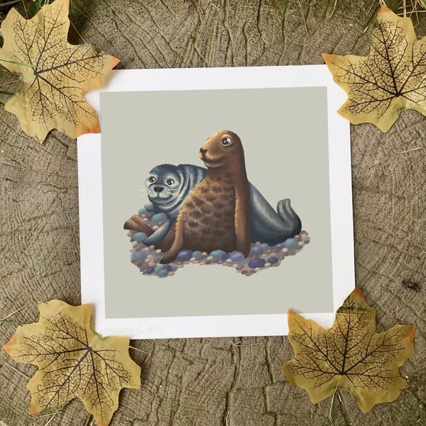 Pair of Seals Art Print