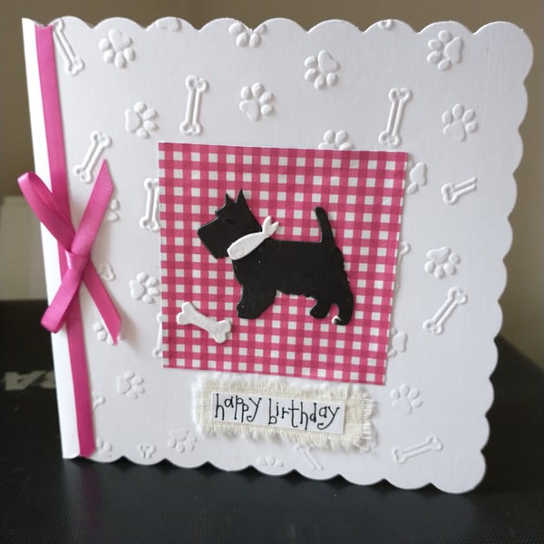 Scottie dog birthday card