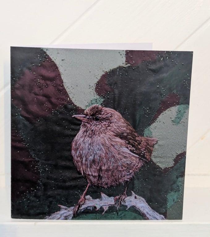 Wren Embroidery Art Greeting Cards