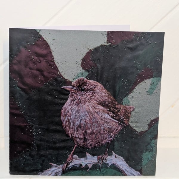 Wren Embroidery Art Greeting Cards