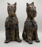 Keepers of the Dead Hand-Sculpted Mixed Media Dog Sculptures (Set of Two)