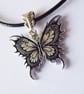 Enamelled Butterfly Snake Pendant with Adjustable Black Cord Necklace - Image 2