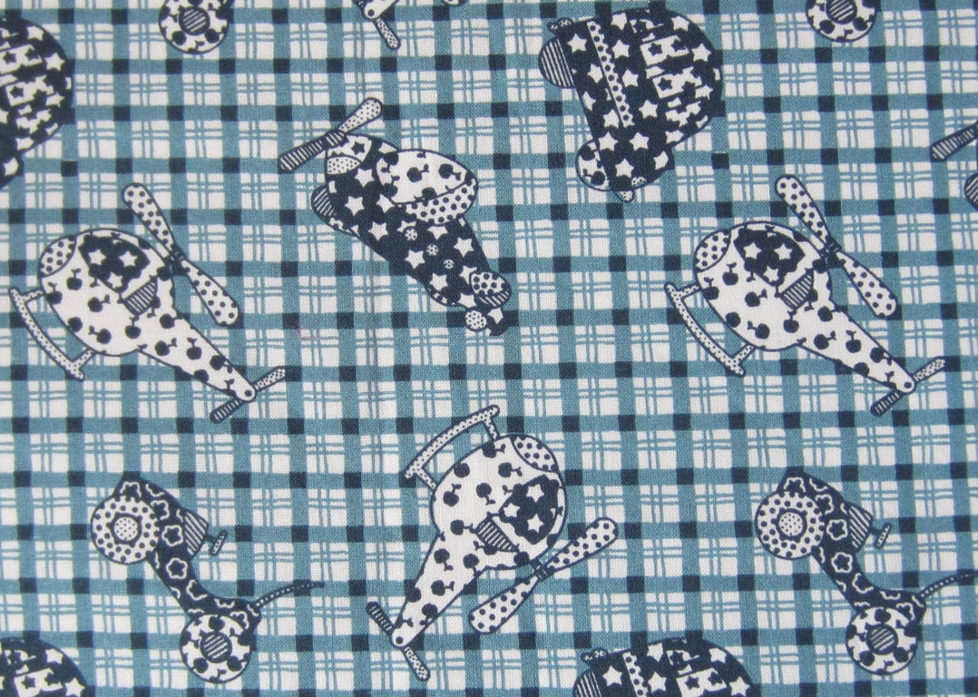SALE Helicopters Fabric Fat Quarter 