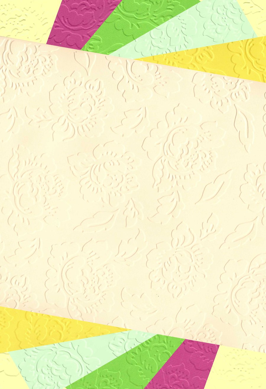 Embossed Card & Paper. 10 Sheets. A4. Assorted Colours. Floral (13)