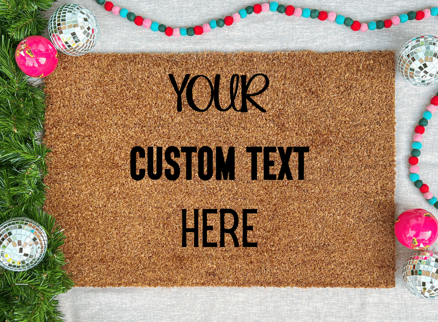 Personalised Coir Doormat Custom Text Engraved 60x40cm Laser Engraved Custom Rug
