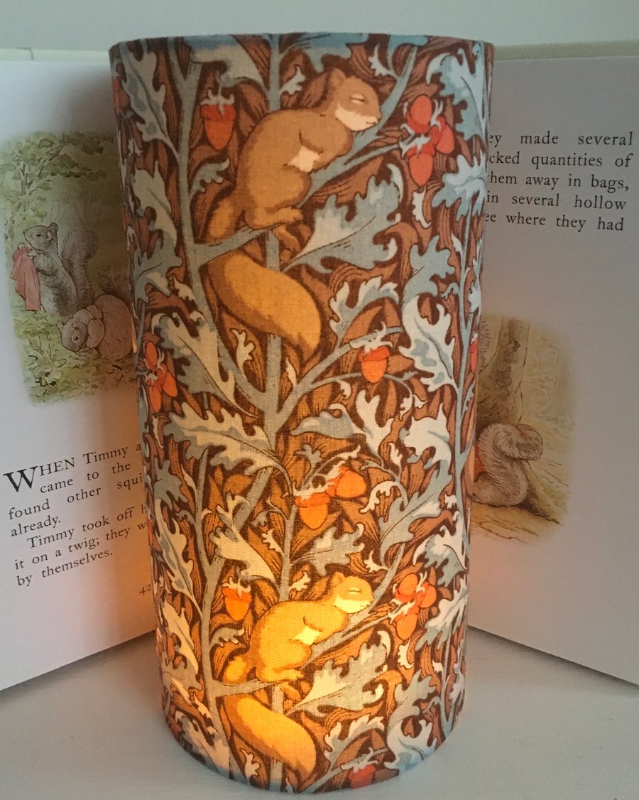 Squirrel Dream in Hazel-Handmade Children Tall Night Light