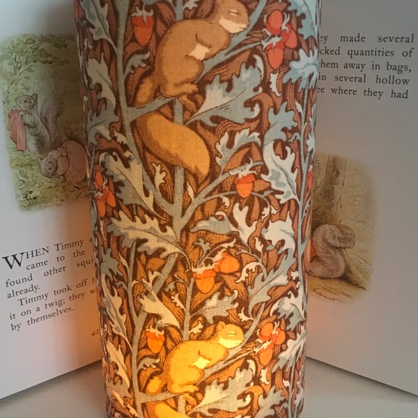 Squirrel Dream in Hazel-Handmade Children Tall Night Light