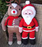 Santa and Rudolph knitting pattern, Knitted Christmas toys, Digital Pattern - Image 2