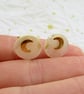 'Full Moon & Crescent Moon' celestial pearly silhouette GF stud earrings - Image 4