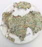 Global 1 green round concrete textile wall plaque from recycled materials  - Image 1