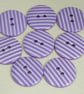 8 Candy Striped Purple Buttons - Image 1