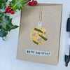 Handmade Real Pressed Ferns and Forget-me-not Bauble Christmas Card 1