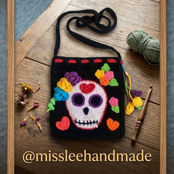 Handmade Crochet Crossbody Bag – Boho Shoulder Bag