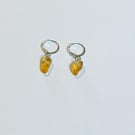 Yellow Sea glass earrings