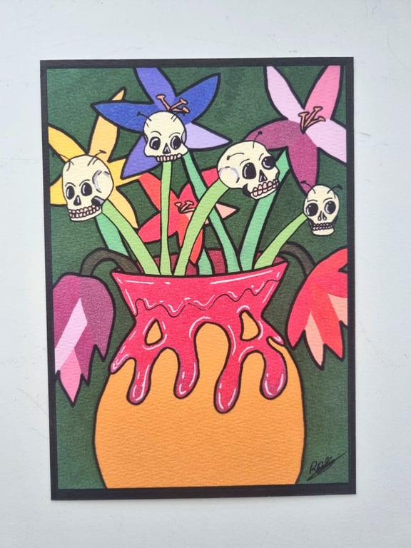 Limited Edition Alien Skull Plant Art Print