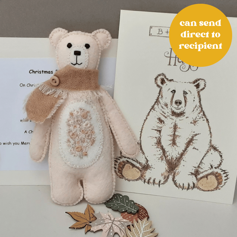 Teddy bear letterbox gift, Sending Bear Hugs, Christmas, Birthday gift