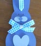 Clearance -  MDF Bunny Decoration - Blue - Image 1