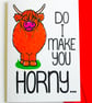 Do I Make You Horny Funny Anniversary Card Bull Theme Love Card Valentines Card - Image 3