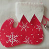Handmade Elf Boot Christmas Hanging Red and White