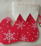 Handmade Elf Boot Christmas Hanging Red and White