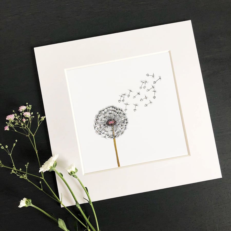 'Wish' 8" x 8" Mounted Print