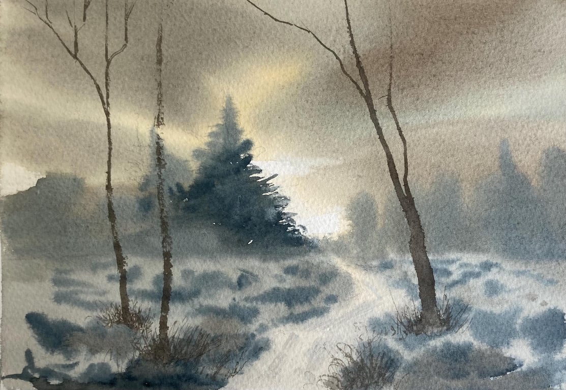 Original Watercolour Landscape painting A4 size, watercolour, watercolor