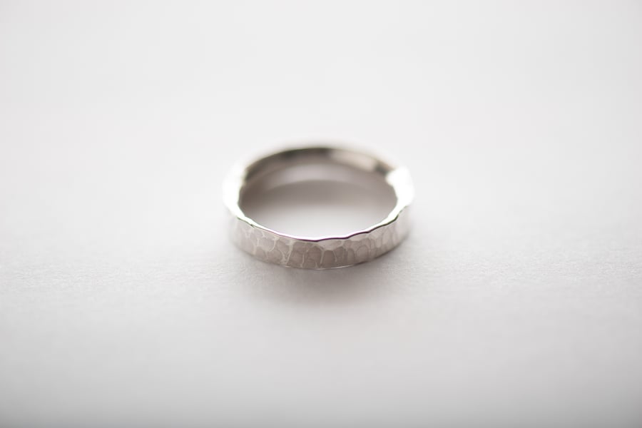 Slim Hammered Sterling Silver Ring