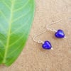 Murano Glass Cobalt Heart Earrings