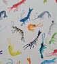 Original hand painted watercolour silly tiny shrimp art - Image 7