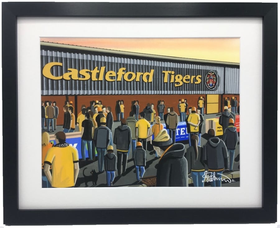 Castleford Tigers, Wheldon Road Stadium, High Quality Framed Rugby Art Print.