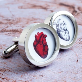 Anatomical heart cufflinks Gift for Men, Weddings, Grooms, Anniversary