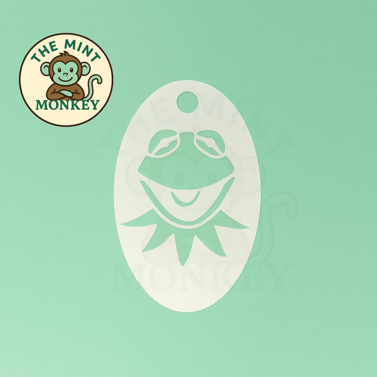 Kermit Frog- Face Paint Stencil - Kids Party - Reusable - cake decorating - flor