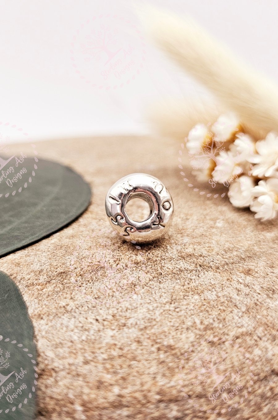 Ashes into silver universal charm bead