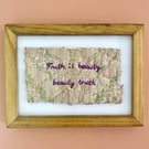 'Truth is beauty, beauty truth' Hand embroidered vintage quilt art