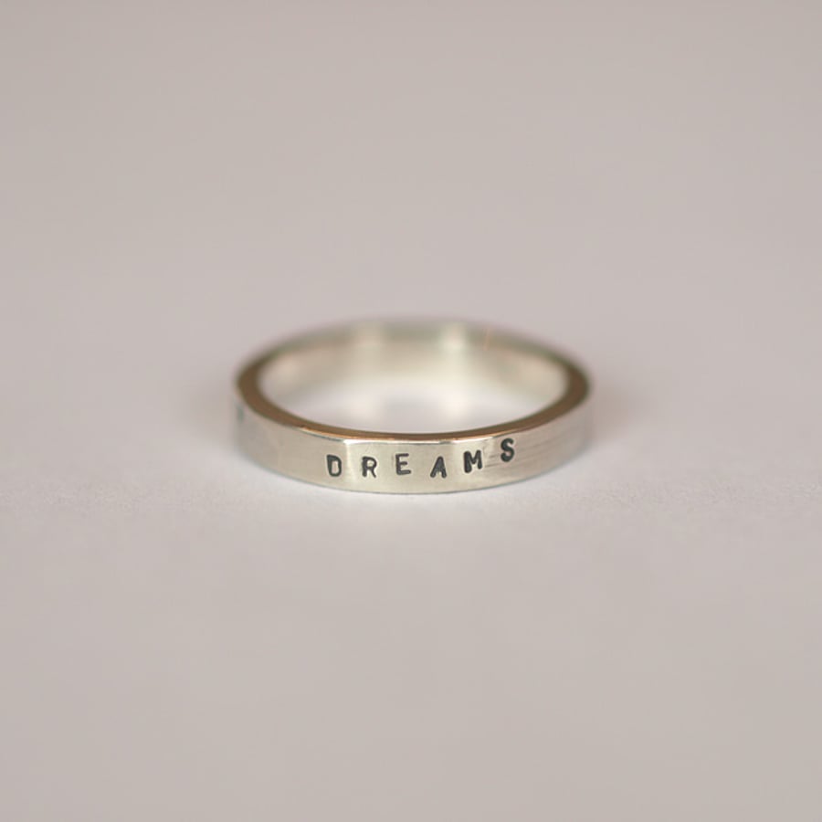 Sterling Silver Message Ring, Personalised Jewellery, Recycled Silver 