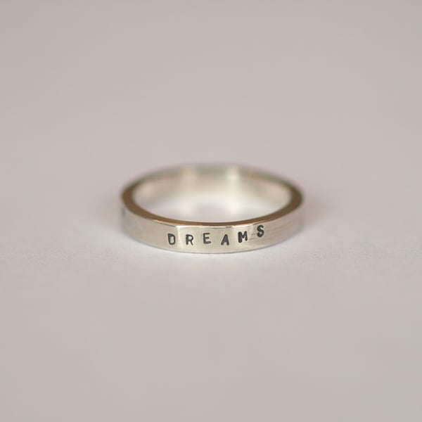 Sterling Silver Message Ring, Personalised Jewellery, Recycled Silver 