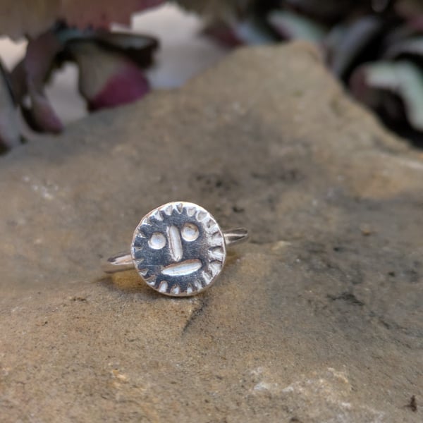 Sterling silver folk ring 