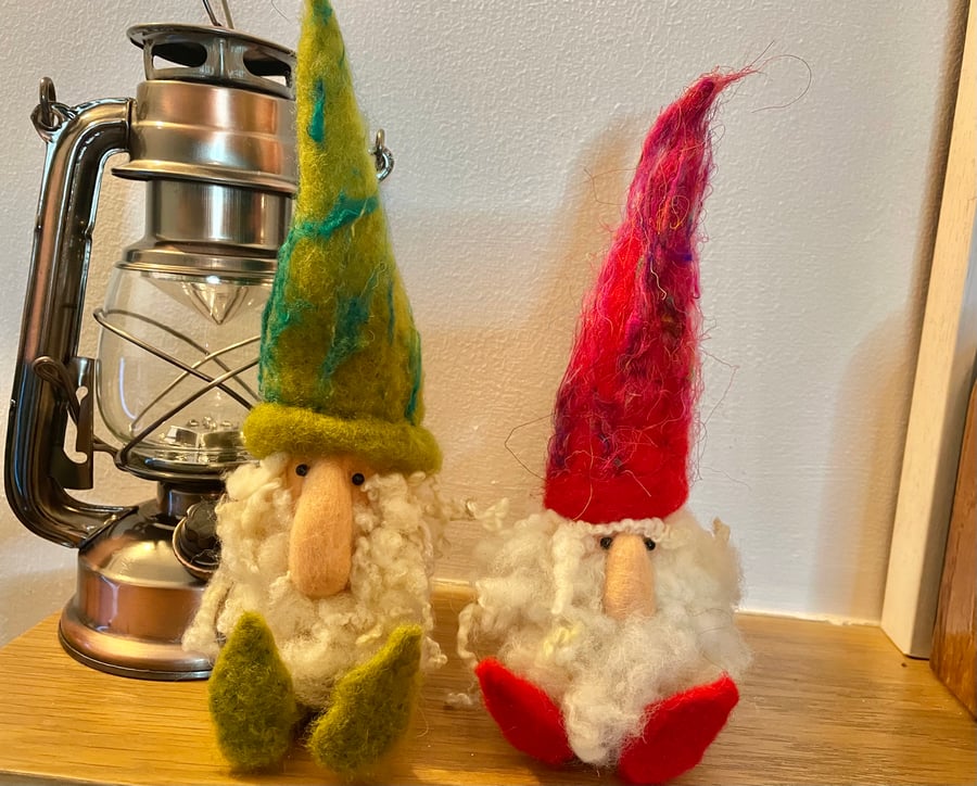 Set of 2 Christmas Gnomes, gnome, Gonk, Santa, Father Christmas, Christmas decor